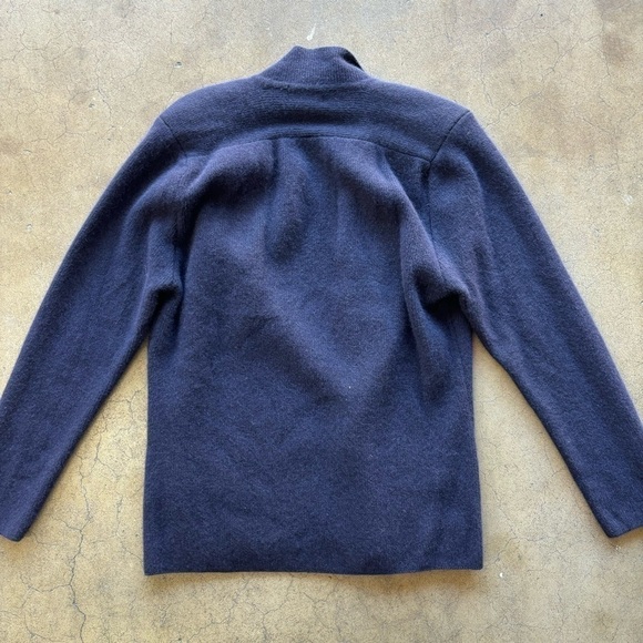 Vintage Christian Dior Sportswear Angora Lambswool Cardigan Sweater Navy Blue Lg - Picture 2 of 8